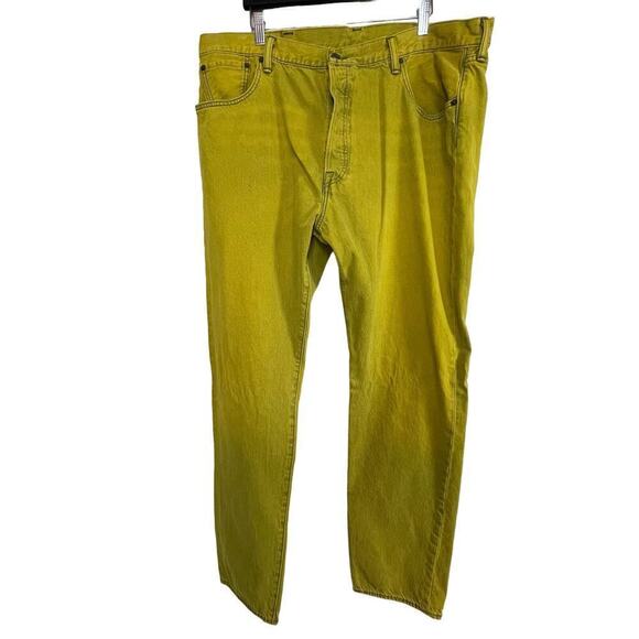Levi 501 CT Men's Jeans Size 42x34‎ Yellow Button- Fly Denim - Picture 1 of 8